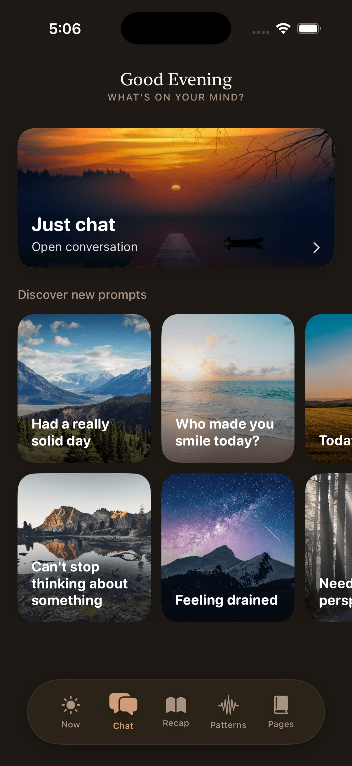 Daylogue voice and text journaling chat for deeper emotional reflection and self-awareness